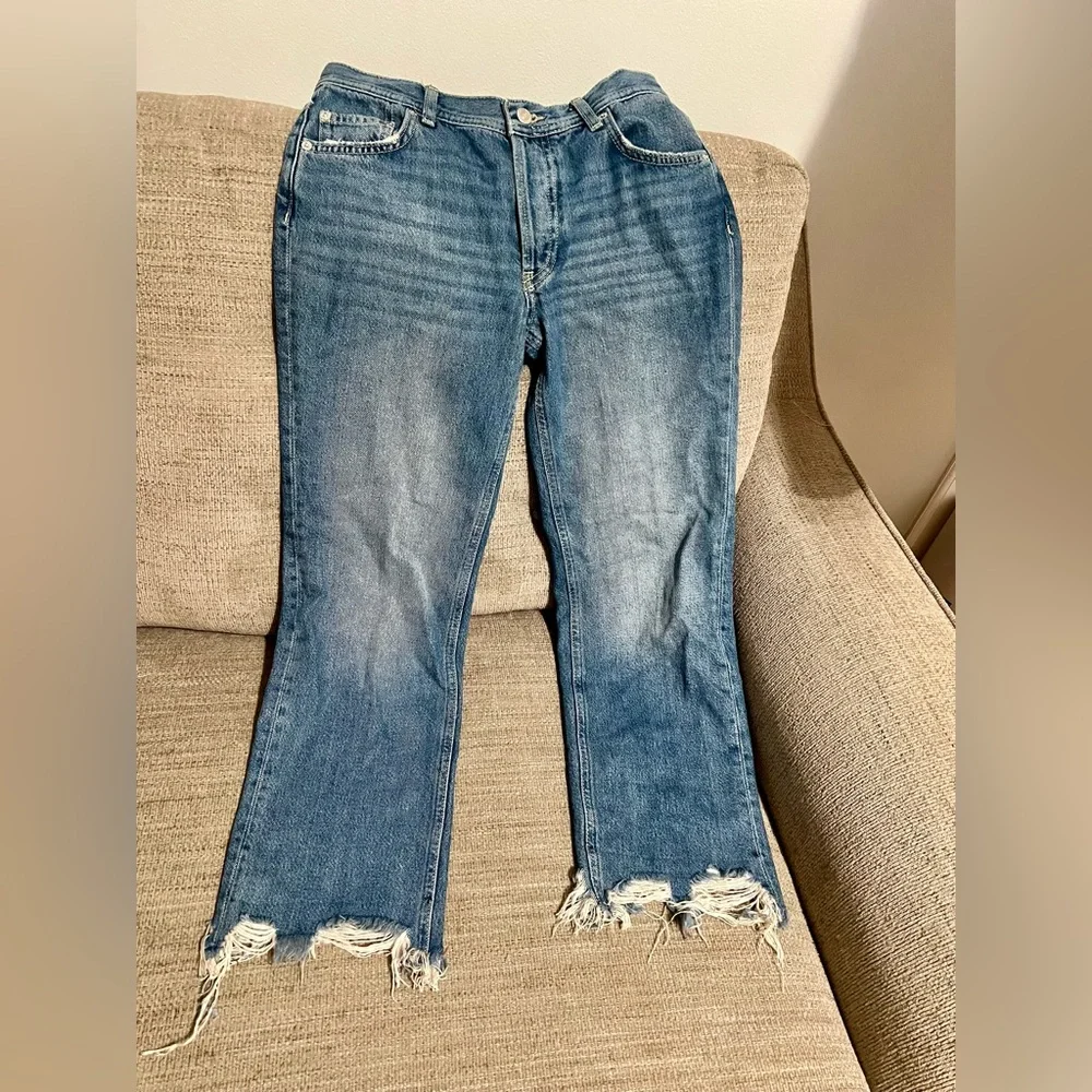 We The Free Free People‎ Jeans Button Fly Distressed Hem Size 25